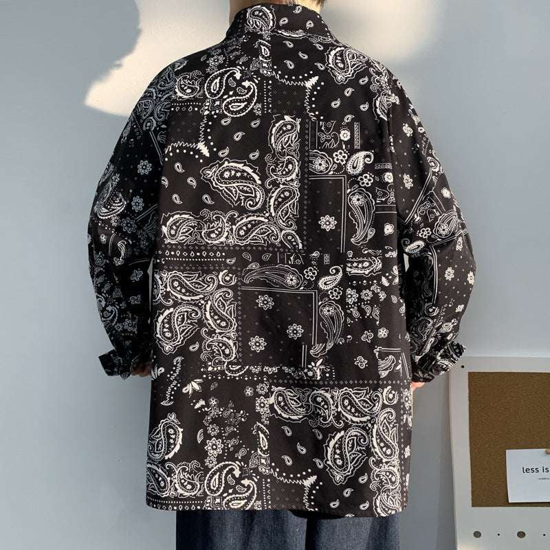 Paisley shirt coat, Stylish cardigan jacket, Trendy long sleeve coat - available at Sparq Mart