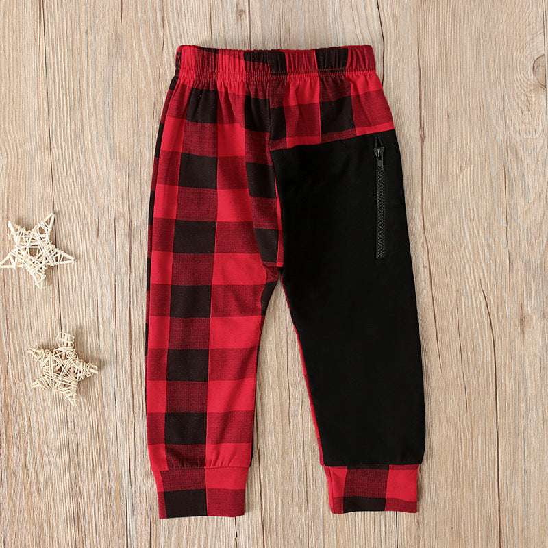 casual trousers for kids, plaid children's trousers, spring and autumn trousers - available at Sparq Mart