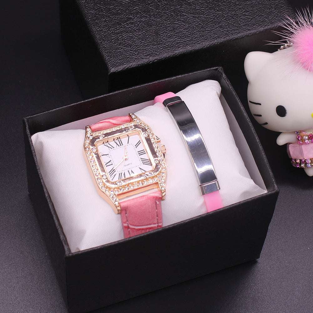 Fashion Watch Set, Personality Wristband Women, Silicone Bracelet Combo - available at Sparq Mart