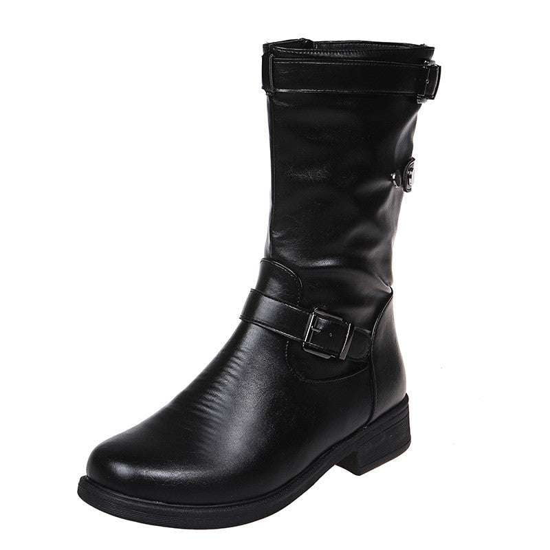 Comfortable Ankle Boots, Side Zipper Booties, Square Heel Footwear - available at Sparq Mart