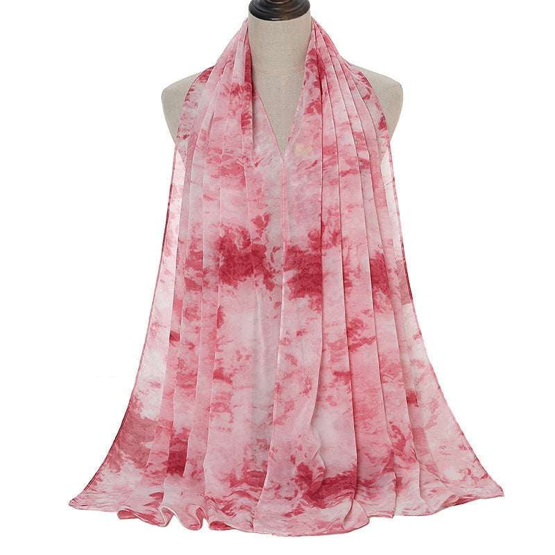 Chiffon Scarf, Scarf Shawl, Trendy Tie-Dye - available at Sparq Mart