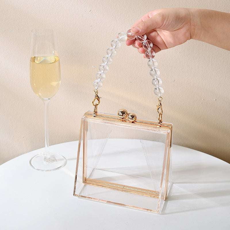 Detachable Chain Handbag, Evening Clutch Accessory, Stylish Transparent Clutch - available at Sparq Mart