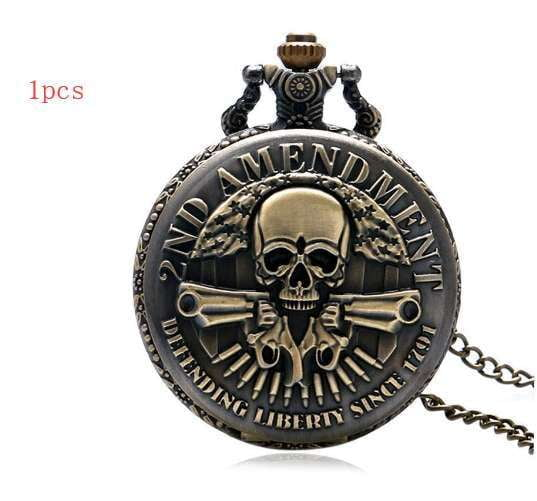 2nd Amendment Collectible, Unique Timepiece Gift, Vintage Pocket Watch - available at Sparq Mart