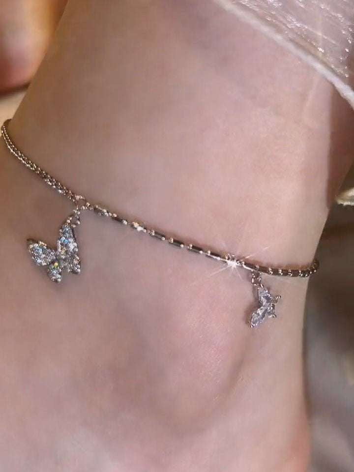 Butterfly Anklet Jewelry, Elegant Anklet Accessory, Luxury Anklet Design - available at Sparq Mart