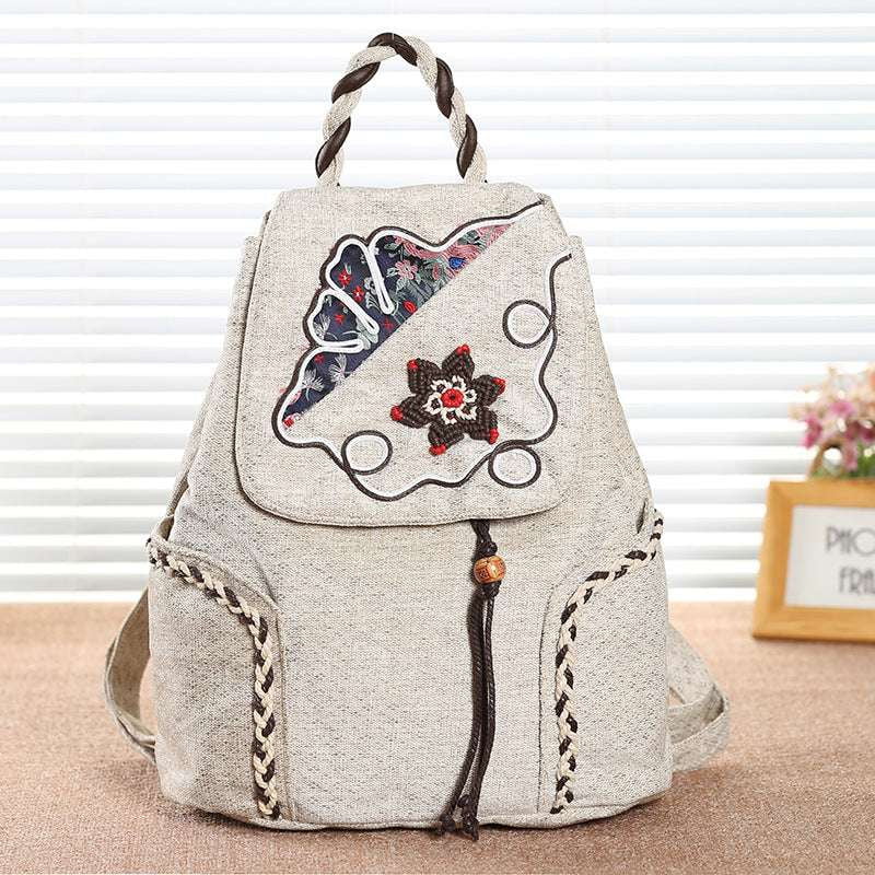 Canvas Backpack Trendy, Ethnic Women's Backpack, Stylish National Backpack - available at Sparq Mart