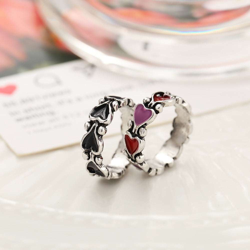 Creative Ring Design, Peach Heart Ring, Stitching Statement Ring - available at Sparq Mart