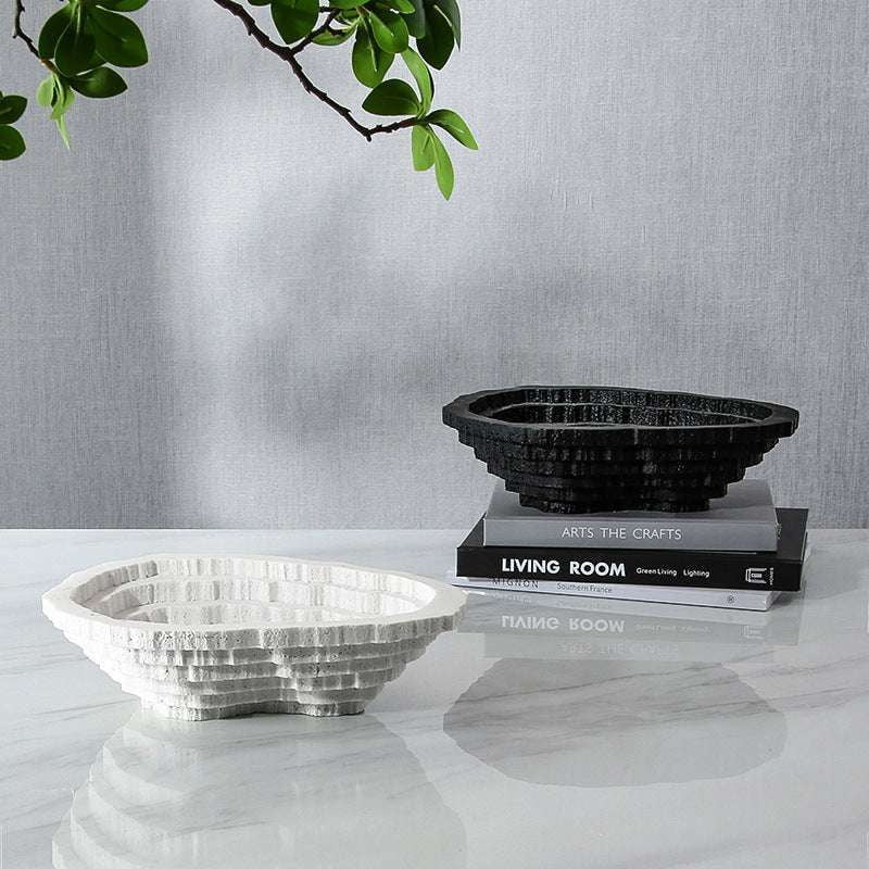 decorative kitchenware bowl, sandstone fruit bowl, trapezoidal resin bowl - available at Sparq Mart