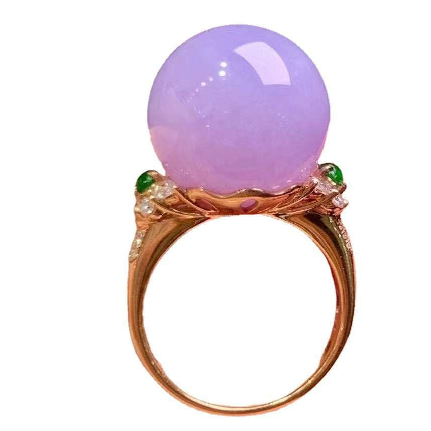 Violet Chalcedony Ring Adjustable Gemstone Ring Rose Gold Ring - available at Sparq Mart