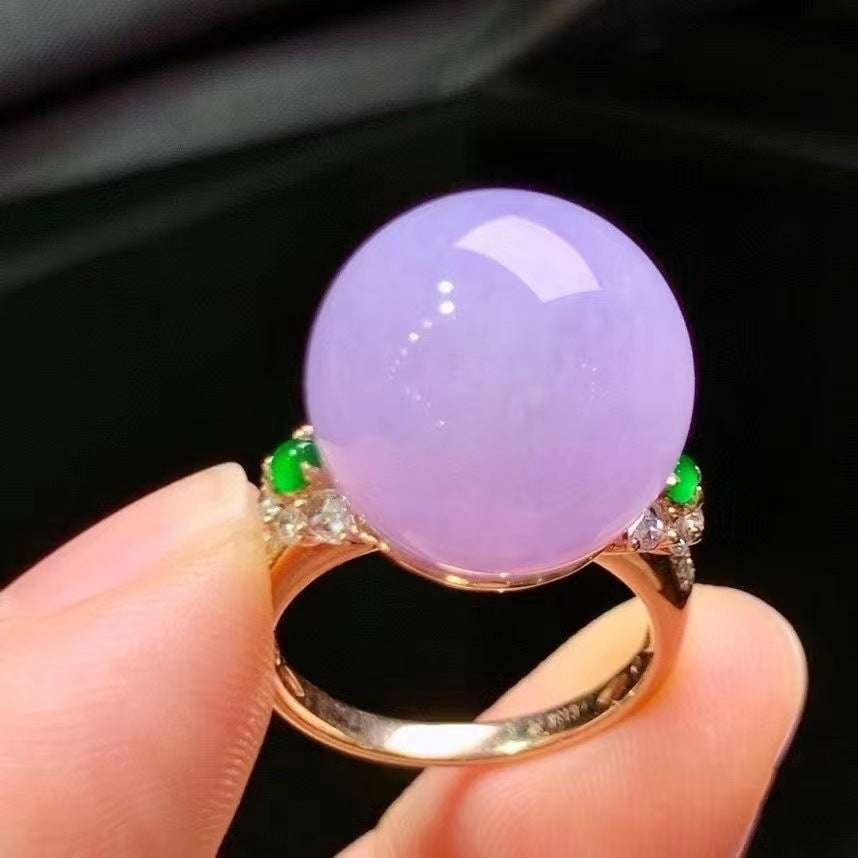 Violet Chalcedony Ring Adjustable Gemstone Ring Rose Gold Ring - available at Sparq Mart