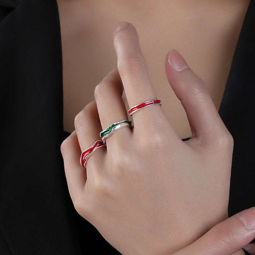 Adjustable Red Ring, Lifetime Jewelry Collection, Wave Ring Set - available at Sparq Mart