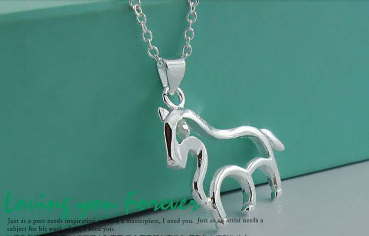 Hollow Horse Necklace, Silver Pony Pendant, Unisex Pony Necklace - available at Sparq Mart