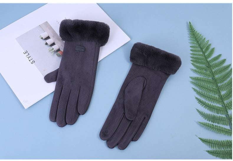 Stylish Suede Gloves, Winter Touchscreen Gloves, Women's Warm Gloves - available at Sparq Mart