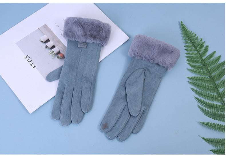 Stylish Suede Gloves, Winter Touchscreen Gloves, Women's Warm Gloves - available at Sparq Mart