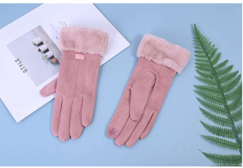 Stylish Suede Gloves, Winter Touchscreen Gloves, Women's Warm Gloves - available at Sparq Mart