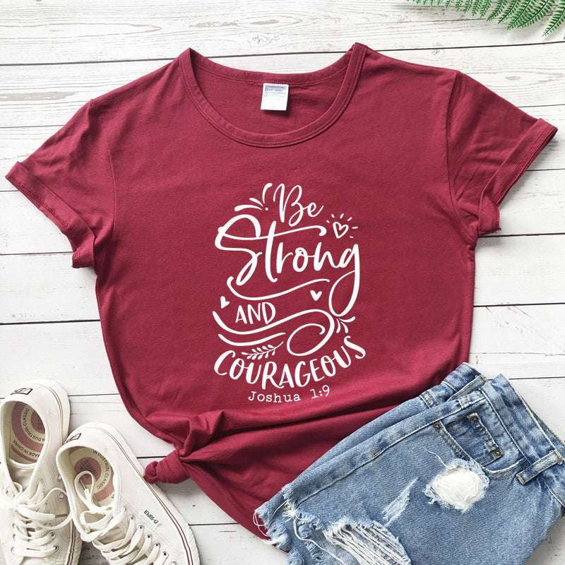 Casual Cotton Tops, Comfortable Women's Tees, Inspirational Lettering Shirts - available at Sparq Mart