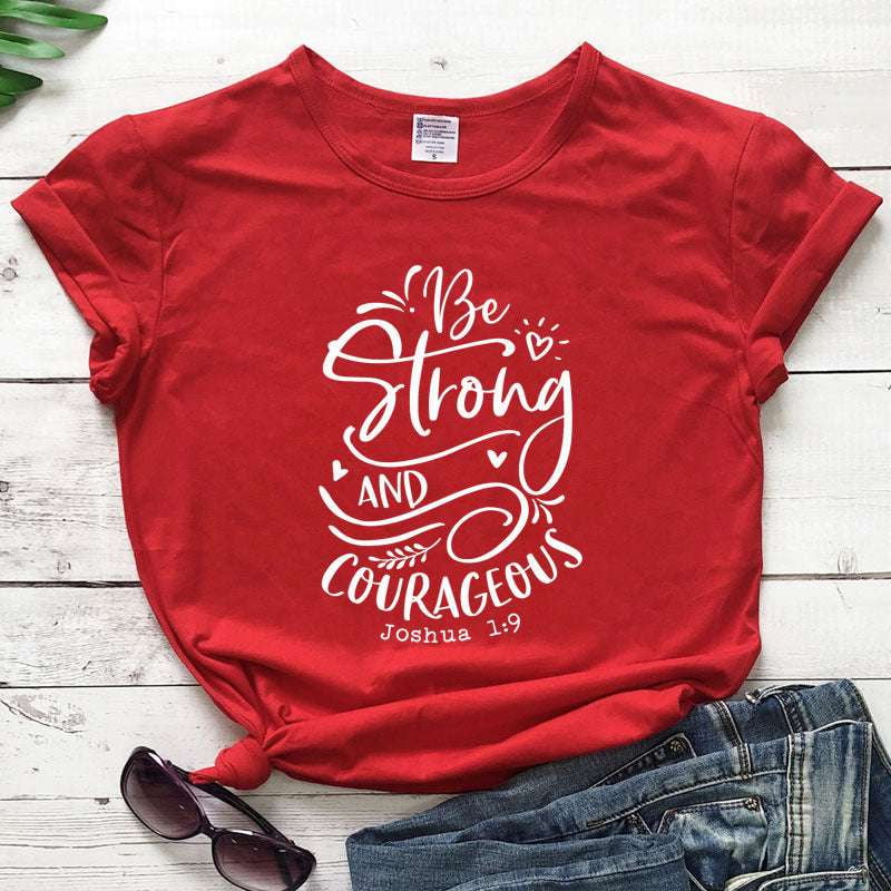 Casual Cotton Tops, Comfortable Women's Tees, Inspirational Lettering Shirts - available at Sparq Mart