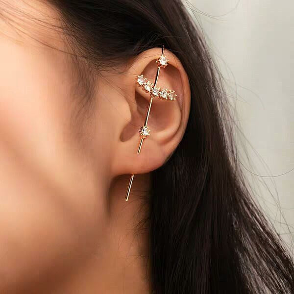 Crystal Hook Earrings, Dazzling Ear Accessories, Magic Wand Earrings - available at Sparq Mart